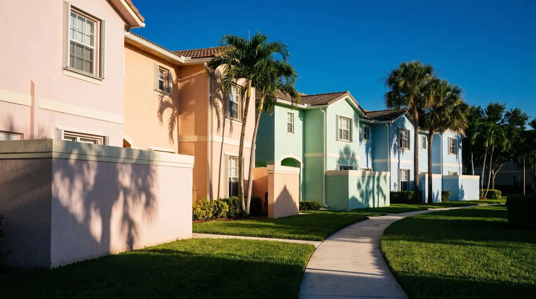 Illustrative image: Coconut Creek villas or townhomes with green space