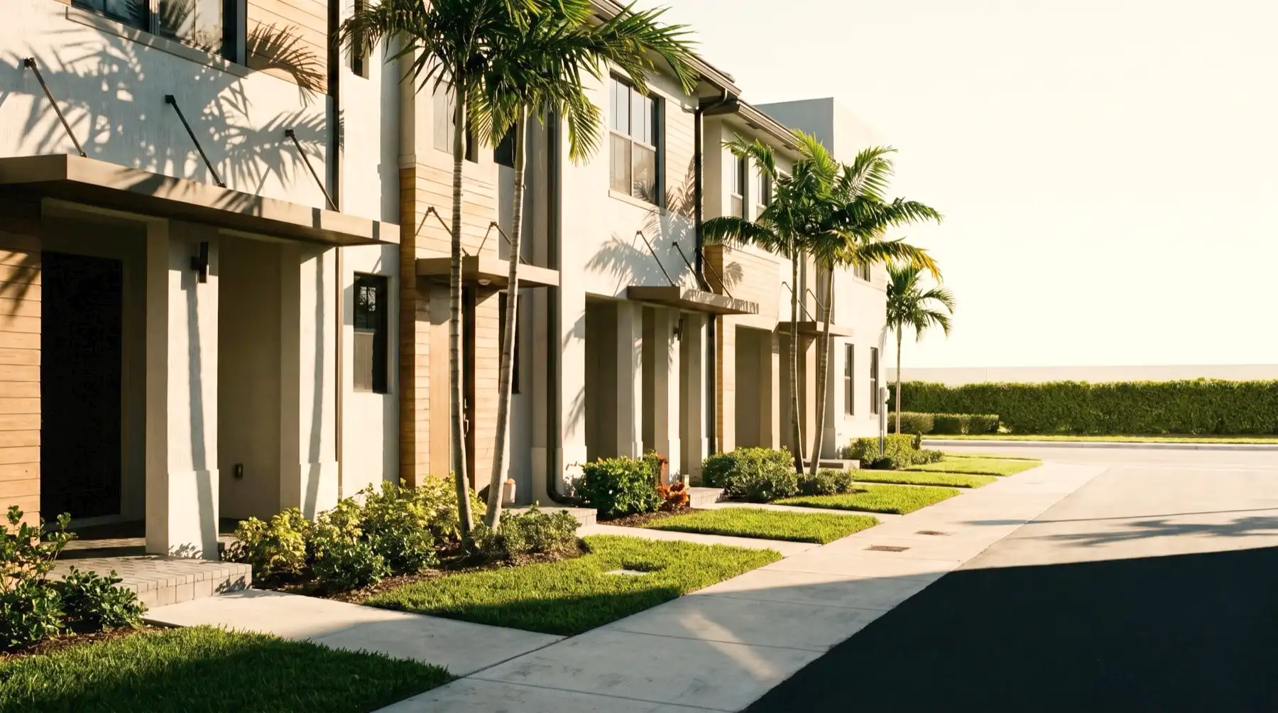 Illustrative image: A row of Doral townhomes