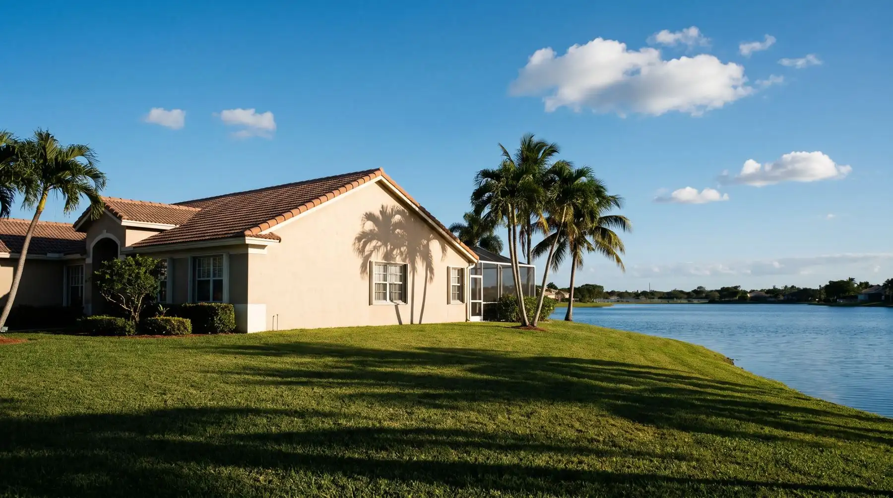 Illustrative image: A Miami Lakes home by one of the lakes