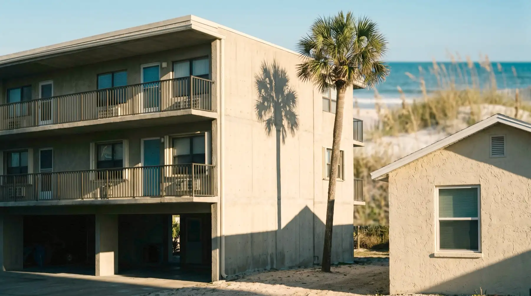 Illustrative image: A 1970s Pompano Beach home or low-rise condo near the beach